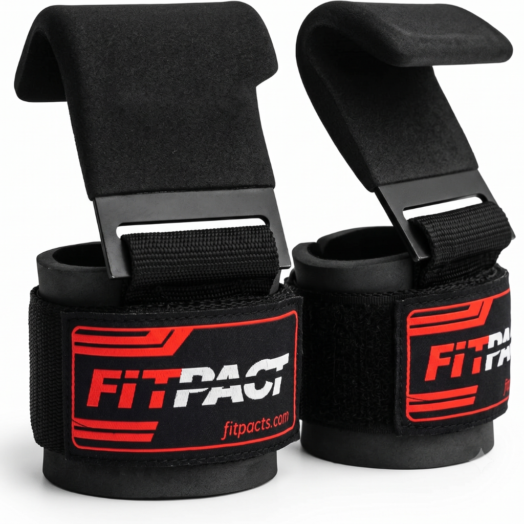 LORDEX Pro Heavy-Duty Lifting Hooks | Ultimate Grip & Wrist Support Straps